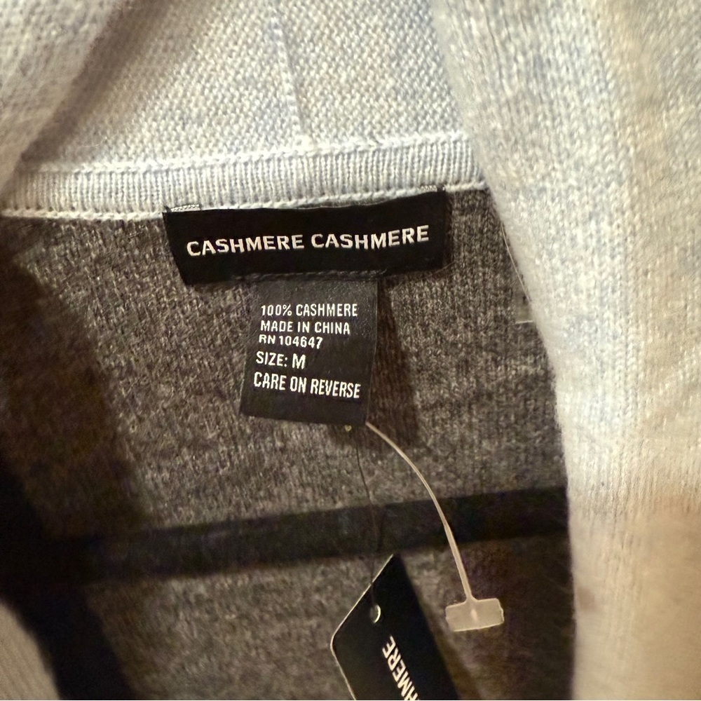 Cashmere Women’s Open Front Cardigan- 100% Cashmere- Blue/Gray-M-NWT - Picture 3 of 8